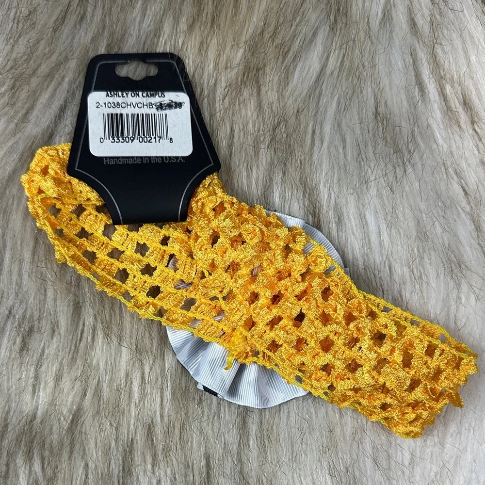 Ashley On Campus Yellow Headband with Black and White Flower